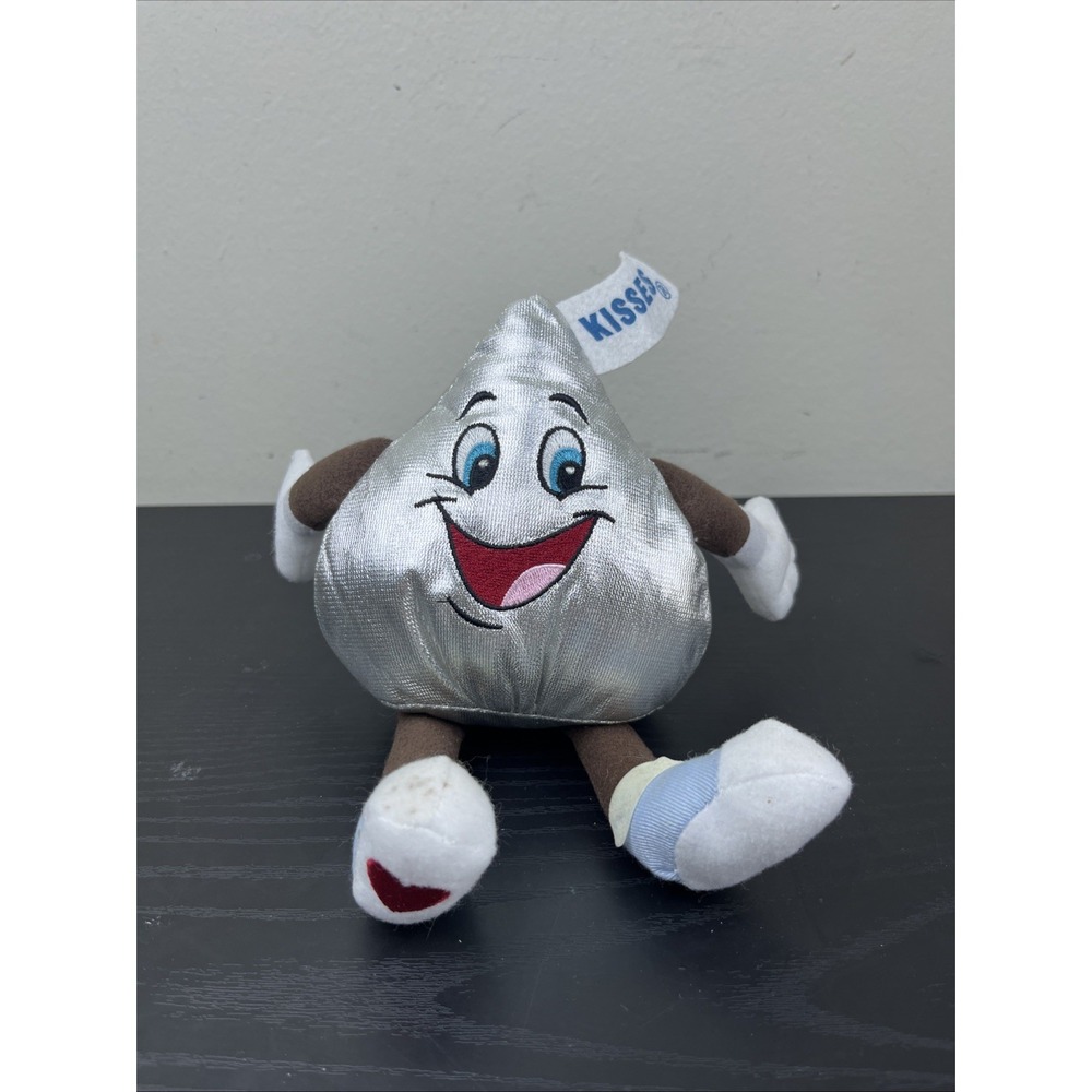 2001 Hershey's Kiss Plush 8" Silver Hugs Kisses Stuffed Toy Vintage